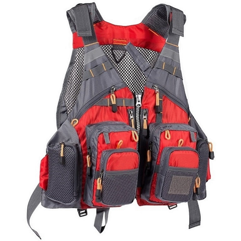 Gilet Tactique Bushcraft Rouge | France Survivalisme