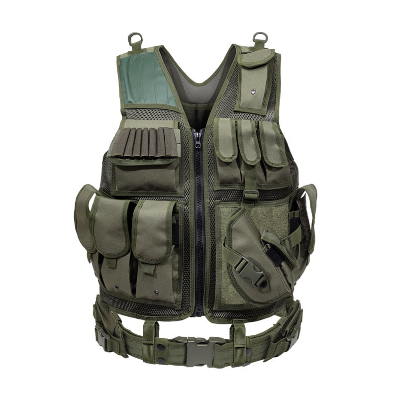 Gilet Tactique Survie Complet Vert | France Survivalisme
