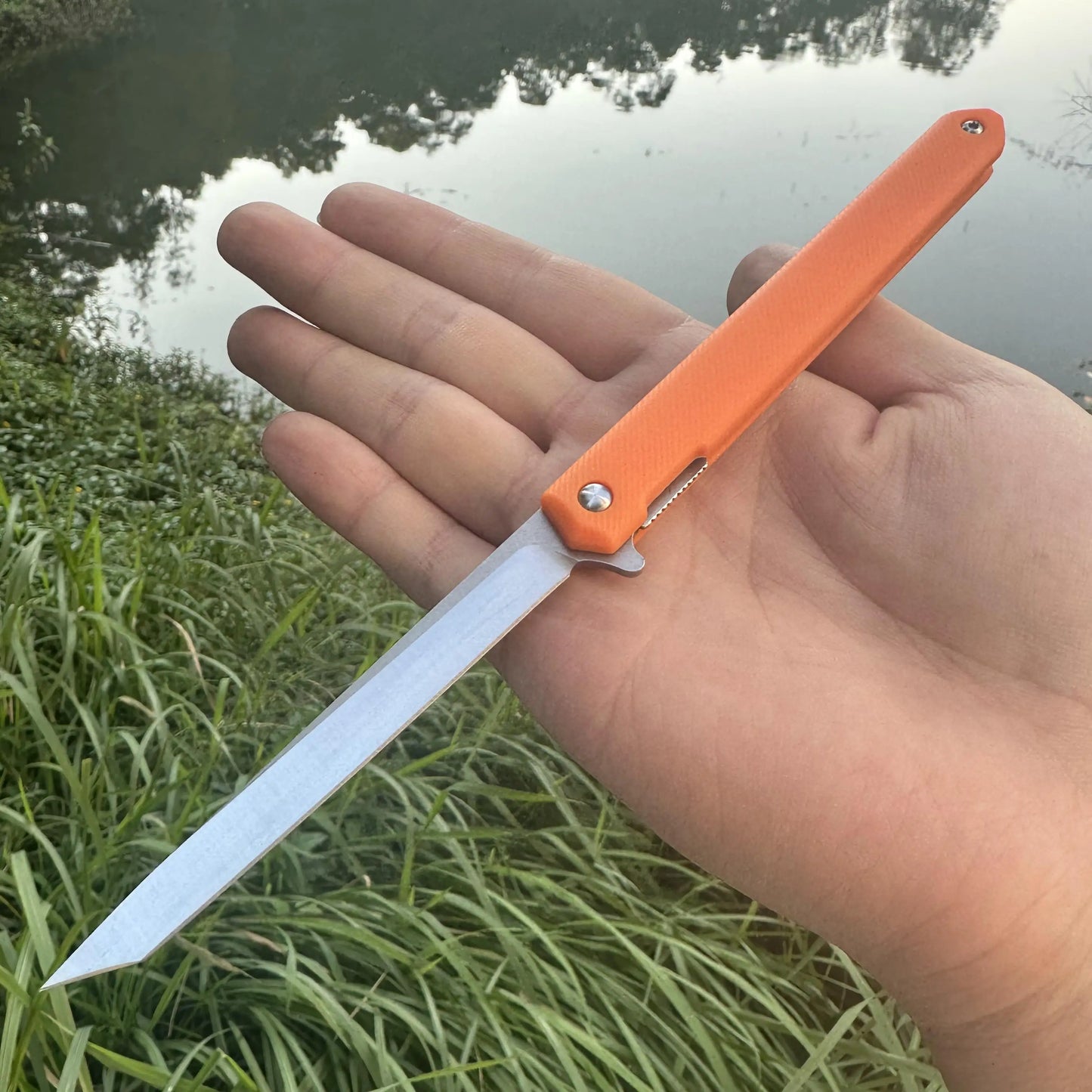 Couteau Bushcraft Lame Fine Orange2 | France Survivalisme