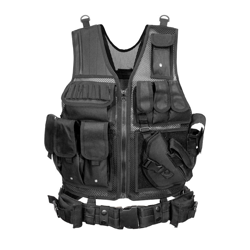 Gilet Tactique Survie Complet Noir | France Survivalisme