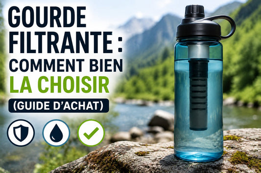 Gourde filtrante utilisée en extérieur