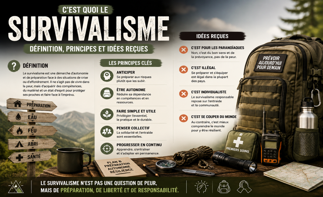 Survivalisme : définition, principes et idées reçues 2026