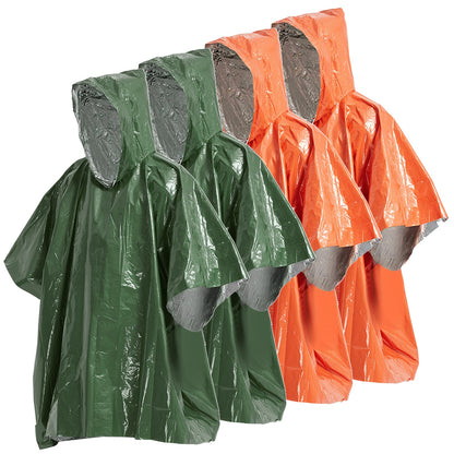 Pack Veste Couverture de Survie 2 Vert 2 Orange | France Survivalisme