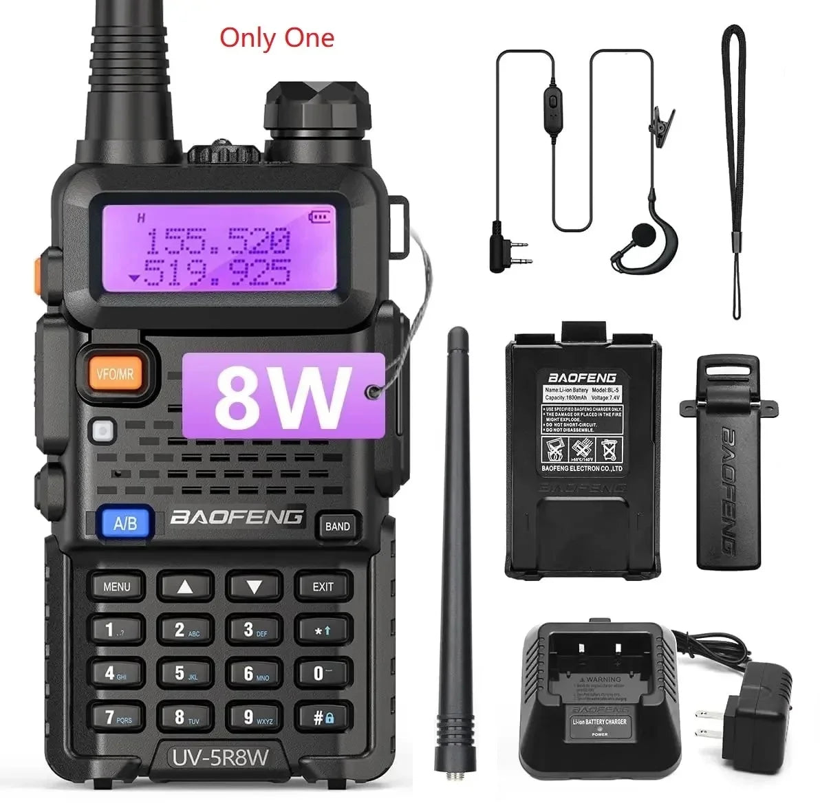 Talkie Walkie Professionel BaoFeng UV-5R 8W 1X8W-H | France Survivalisme