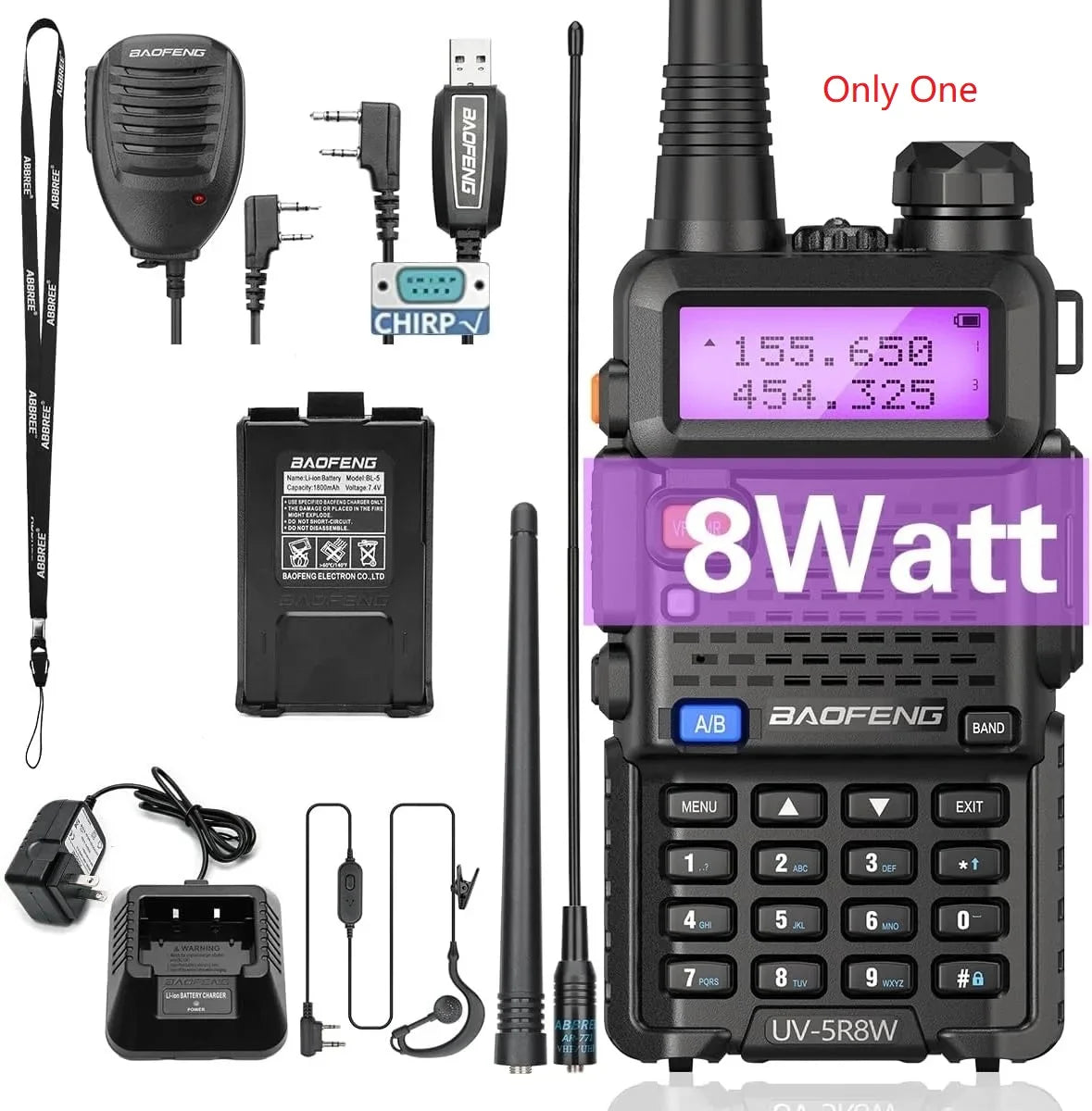 Talkie Walkie Professionel BaoFeng UV-5R 8W 1X8W-H-771-MIC-Cable | France Survivalisme