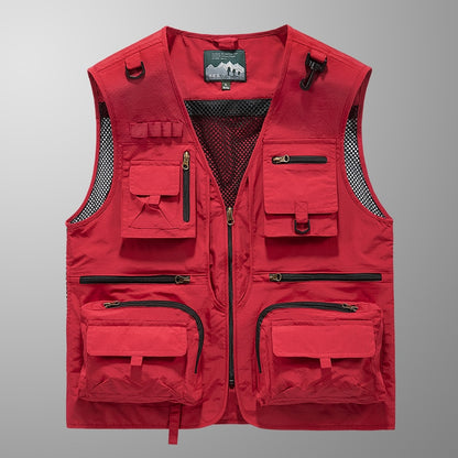 Gilet Tactique 14 Poches Rouge | France Survivalisme