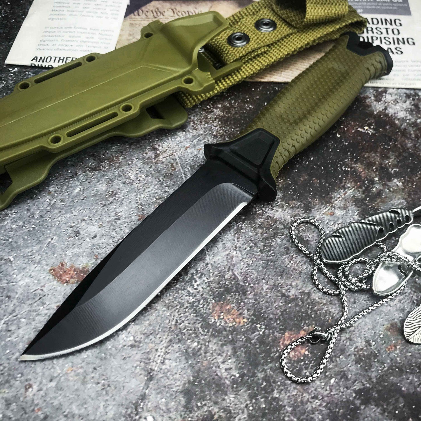 Couteau de Survie Militaire Vert | Survie
